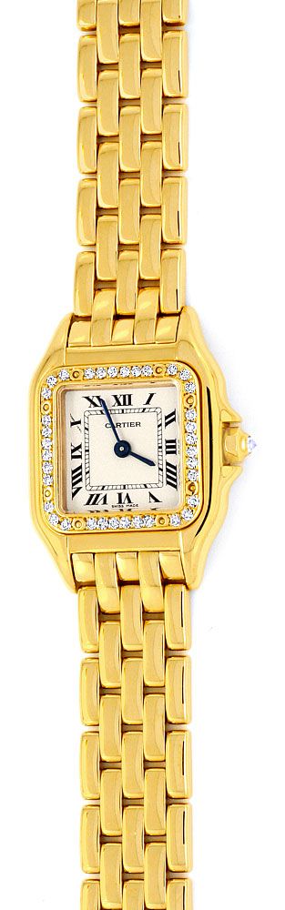 Foto 2 - Cartier Damen Uhr Panthere Diamant-Lünette Gelbgold 18K, U1267