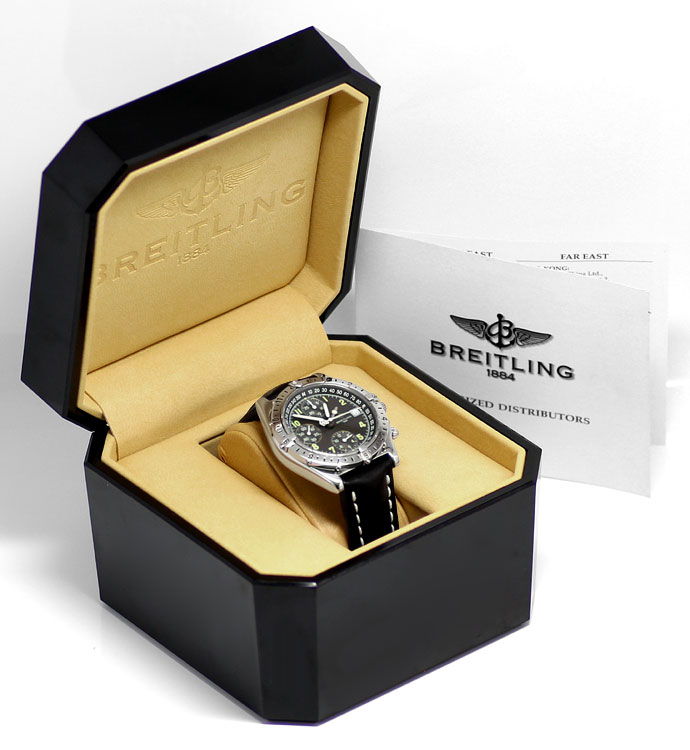 Foto 6 - Breitling Chronomat Longitude GMT Herrenuhr Leder Stahl, U2250